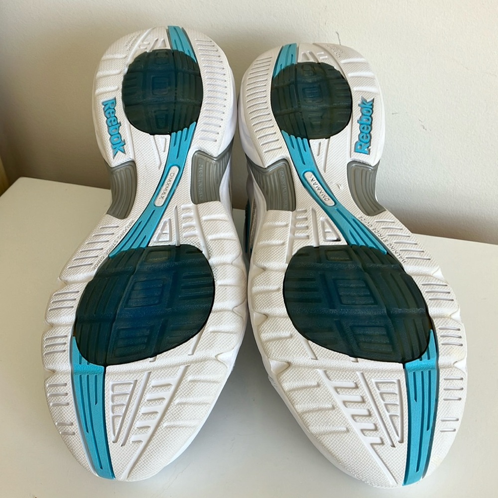 Reebok White and Teal DMX MAX Walking Sneakers - Picture 2 of 5